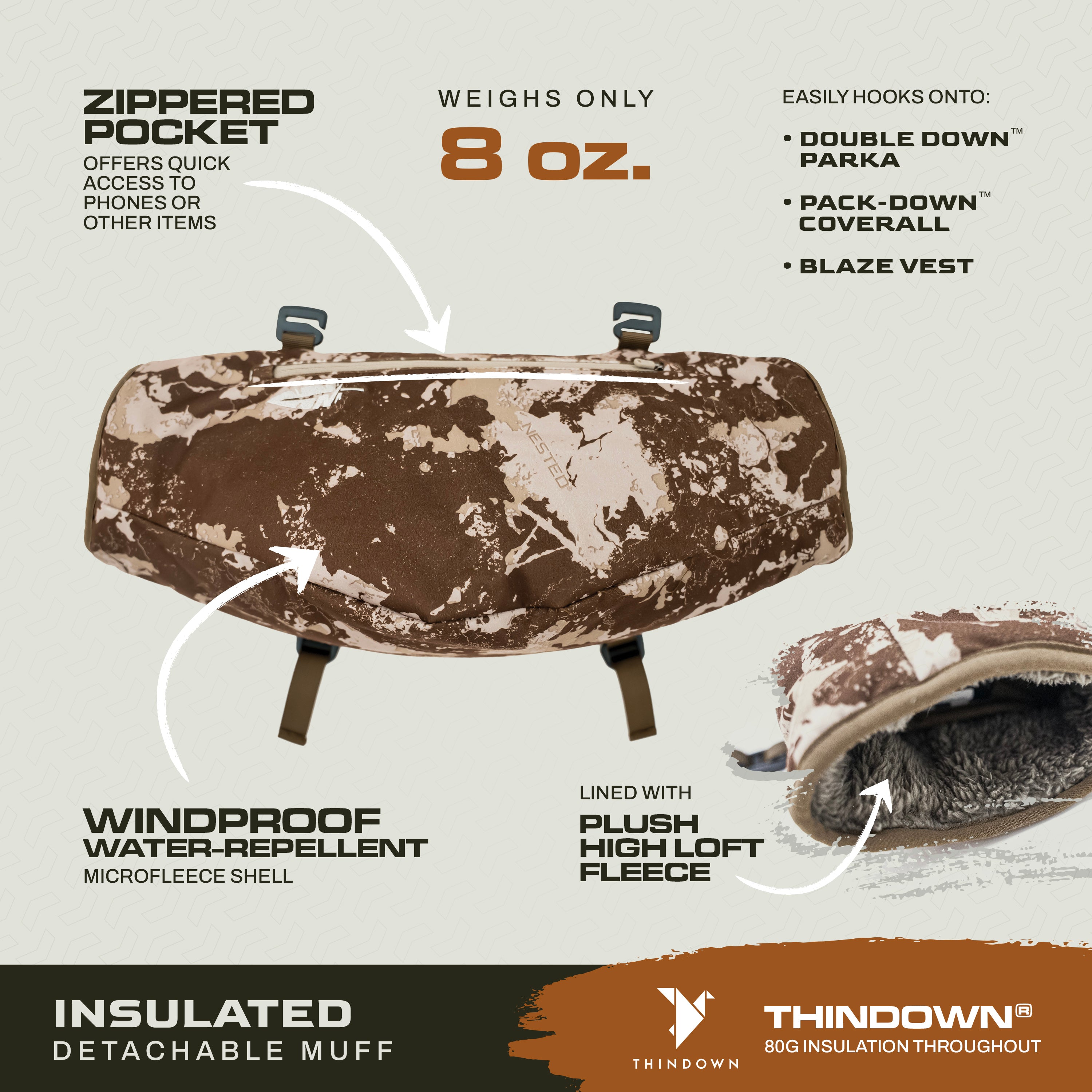 Detachable Insulated Hand Muff